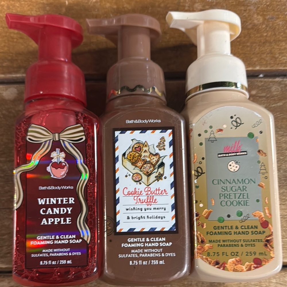 Bath & Body Works Foaming Hand Soap Trio - Red, Brown, Cream